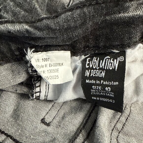 Evolution In Design Jeans Pants Boys Size 10 Black Denim Acid Wash - Picture 7 of 12